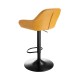 Glitzhome Mid-Century Modern Mustard Yellow Leatherette Gaslift Adjustable Swivel Bar Stool