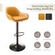 Glitzhome Mid-Century Modern Mustard Yellow Leatherette Gaslift Adjustable Swivel Bar Stool