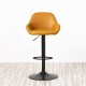 Glitzhome Mid-Century Modern Mustard Yellow Leatherette Gaslift Adjustable Swivel Bar Stool