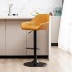 Glitzhome Mid-Century Modern Mustard Yellow Leatherette Gaslift Adjustable Swivel Bar Stool