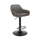 Glitzhome Mid-Century Modern Gray Leatherette Gaslift Adjustable Swivel Bar Stool