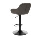 Glitzhome Mid-Century Modern Gray Leatherette Gaslift Adjustable Swivel Bar Stool