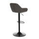 Glitzhome Mid-Century Modern Gray Leatherette Gaslift Adjustable Swivel Bar Stool