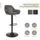 Glitzhome Mid-Century Modern Gray Leatherette Gaslift Adjustable Swivel Bar Stool