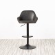 Glitzhome Mid-Century Modern Gray Leatherette Gaslift Adjustable Swivel Bar Stool