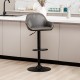 Glitzhome Mid-Century Modern Gray Leatherette Gaslift Adjustable Swivel Bar Stool