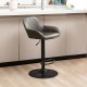 Glitzhome Mid-Century Modern Gray Leatherette Gaslift Adjustable Swivel Bar Stool