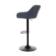 Glitzhome Mid-Century Modern Navy Blue Leatherette Gaslift Adjustable Swivel Bar Stool