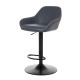 Glitzhome Mid-Century Modern Navy Blue Leatherette Gaslift Adjustable Swivel Bar Stool