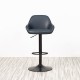 Glitzhome Mid-Century Modern Navy Blue Leatherette Gaslift Adjustable Swivel Bar Stool