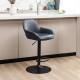 Glitzhome Mid-Century Modern Navy Blue Leatherette Gaslift Adjustable Swivel Bar Stool