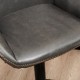 Glitzhome Set of 3 Mid-Century Modern Gray Leatherette Gaslift Adjustable Swivel Bar Stool