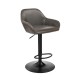 Glitzhome Set of 3 Mid-Century Modern Gray Leatherette Gaslift Adjustable Swivel Bar Stool