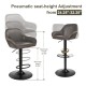 Glitzhome Set of 3 Mid-Century Modern Gray Leatherette Gaslift Adjustable Swivel Bar Stool