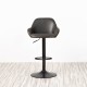 Glitzhome Set of 3 Mid-Century Modern Gray Leatherette Gaslift Adjustable Swivel Bar Stool