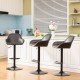 Glitzhome Set of 3 Mid-Century Modern Gray Leatherette Gaslift Adjustable Swivel Bar Stool