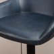 Glitzhome Set of 3 Mid-Century Modern Navy Blue Leatherette Gaslift Adjustable Swivel Bar Stool