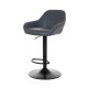 Glitzhome Set of 3 Mid-Century Modern Navy Blue Leatherette Gaslift Adjustable Swivel Bar Stool