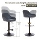 Glitzhome Set of 3 Mid-Century Modern Navy Blue Leatherette Gaslift Adjustable Swivel Bar Stool