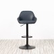 Glitzhome Set of 3 Mid-Century Modern Navy Blue Leatherette Gaslift Adjustable Swivel Bar Stool