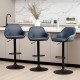 Glitzhome Set of 3 Mid-Century Modern Navy Blue Leatherette Gaslift Adjustable Swivel Bar Stool