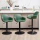 Glitzhome Set of 3 Mid-Century Modern Hunter Green Leatherette Gaslift Adjustable Swivel Bar Stool