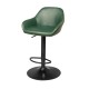 Glitzhome Set of 3 Mid-Century Modern Hunter Green Leatherette Gaslift Adjustable Swivel Bar Stool