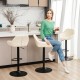 Glitzhome Set of 3 Mid-Century Modern Coconut Milk Leatherette Gaslift Adjustable Swivel Bar Stool