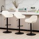 Glitzhome Set of 3 Mid-Century Modern Coconut Milk Leatherette Gaslift Adjustable Swivel Bar Stool