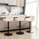 Glitzhome Set of 3 Mid-Century Modern Coconut Milk Leatherette Gaslift Adjustable Swivel Bar Stool