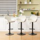 Glitzhome Set of 3 Mid-Century Modern Coconut Milk Leatherette Gaslift Adjustable Swivel Bar Stool