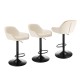 Glitzhome Set of 3 Mid-Century Modern Coconut Milk Leatherette Gaslift Adjustable Swivel Bar Stool