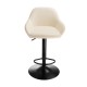 Glitzhome Set of 3 Mid-Century Modern Coconut Milk Leatherette Gaslift Adjustable Swivel Bar Stool