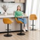 Glitzhome Set of 3 Mid-Century Modern Mustard Yellow Leatherette Gaslift Adjustable Swivel Bar Stool