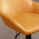 Glitzhome Set of 3 Mid-Century Modern Mustard Yellow Leatherette Gaslift Adjustable Swivel Bar Stool