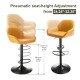 Glitzhome Set of 3 Mid-Century Modern Mustard Yellow Leatherette Gaslift Adjustable Swivel Bar Stool