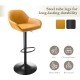 Glitzhome Set of 3 Mid-Century Modern Mustard Yellow Leatherette Gaslift Adjustable Swivel Bar Stool