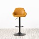 Glitzhome Set of 3 Mid-Century Modern Mustard Yellow Leatherette Gaslift Adjustable Swivel Bar Stool