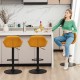 Glitzhome Set of 3 Mid-Century Modern Mustard Yellow Leatherette Gaslift Adjustable Swivel Bar Stool