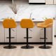 Glitzhome Set of 3 Mid-Century Modern Mustard Yellow Leatherette Gaslift Adjustable Swivel Bar Stool