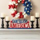 Glitzhome Glitzhome 18"L Wood & Metal "GOD BLESS AMERICA" Table Decor