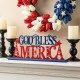 Glitzhome Glitzhome 18"L Wood & Metal "GOD BLESS AMERICA" Table Decor