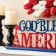 Glitzhome Glitzhome 18"L Wood & Metal "GOD BLESS AMERICA" Table Decor