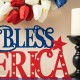 Glitzhome Glitzhome 18"L Wood & Metal "GOD BLESS AMERICA" Table Decor