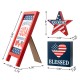 Glitzhome Set of 3 Patriotic Americana Wooden Block Table Sign