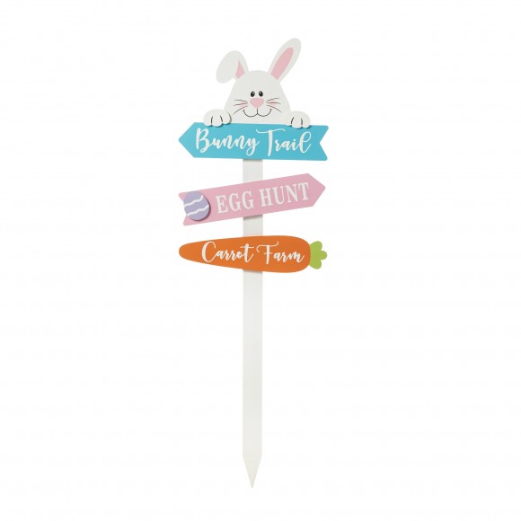 Glitzhome 36"H Wooden Easter Bunny Yard Stake (KD)