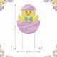 Glitzhome 24"H Easter Metal Chick Egg Yard Stake (KD)