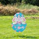 Glitzhome 24"H Easter Metal Bunny Egg Yard Stake (KD)