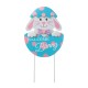 Glitzhome 24"H Easter Metal Bunny Egg Yard Stake (KD)