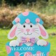 Glitzhome 24"H Easter Metal Bunny Egg Yard Stake (KD)